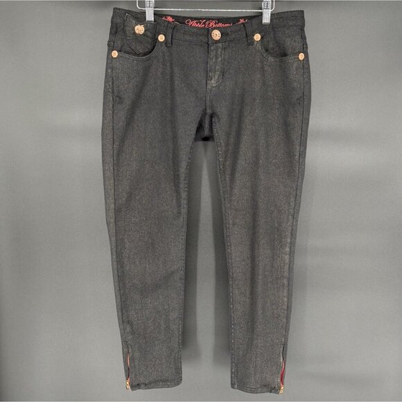 Apple Bottoms Women's Low-Rise Black Denim Jeans Size 12 Y2k Skinny - Picture 1 of 10